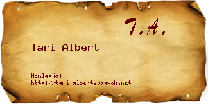 Tari Albert névjegykártya